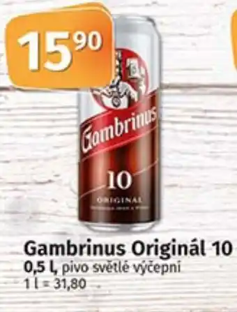 COOP TIP Gambrinus Originál 10 0.5L nabídka
