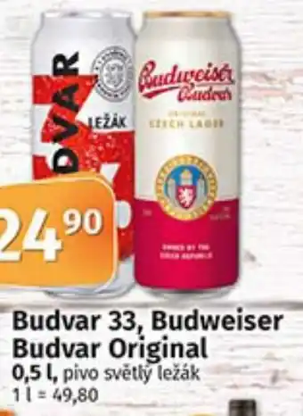 COOP TIP Budvar 33, Budweiser Budvar Original 0,5 l nabídka