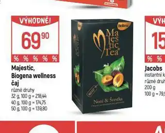 Globus Majestic, biogena wellness čaj nabídka