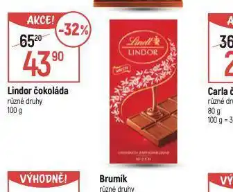 Globus Lindor čokoláda nabídka