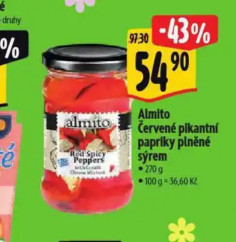 Albert Almito červené pikantní papriky plněné sýrem nabídka