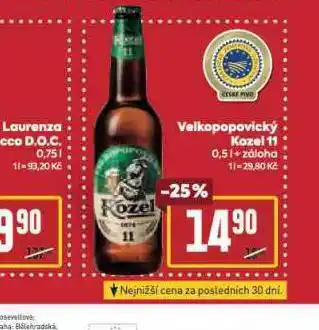 Billa Pivo velkopopovický kozel 11 nabídka