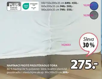 JYSK NAPÍNACÍ FROTÉ PROSTĚRADLO TORA nabídka