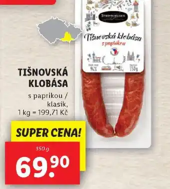 Lidl TIŠNOVSKÁ KLOBÁSA nabídka