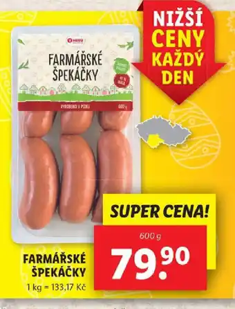 Lidl FARMÁŘSKÉ ŠPEKÁČKY nabídka
