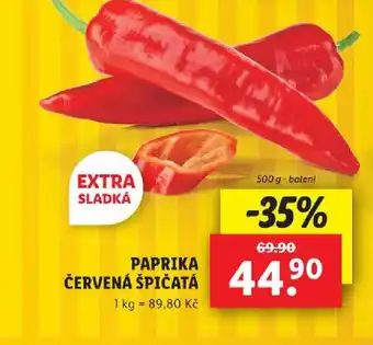 Lidl PAPRIKA ČERVENÁ ŠPIČATÁ nabídka