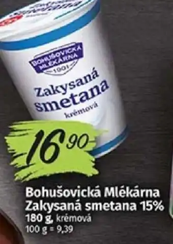 COOP TIP Bohušovická Mlékárna Zakysaná smetana 15% 180 g nabídka