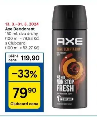 Tesco Axe Deodorant nabídka