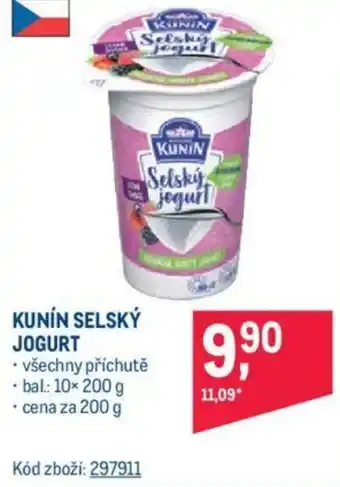 Makro KUNIN SELSKÝ JOGURT nabídka