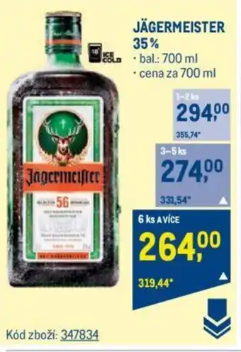 Makro JÄGERMEISTER 35% nabídka