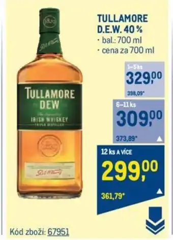 Makro TULLAMORE D.E.W.40% nabídka