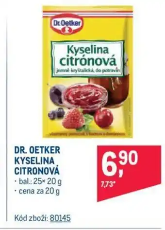 Makro DR. OETKER KYSELINA CITRONOVÁ nabídka