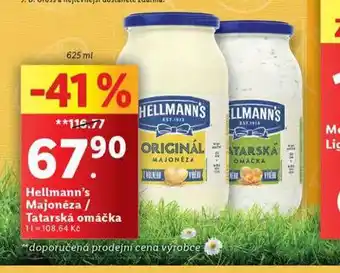 Lidl Hellmann´s tatarská omáčka, majonéza nabídka