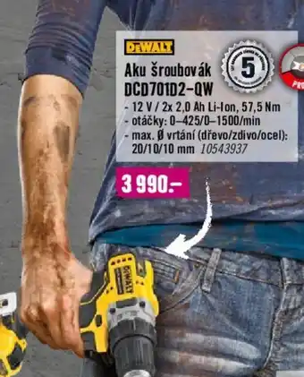Hornbach DEWALT Aku šroubovák DCD701D2-QW nabídka