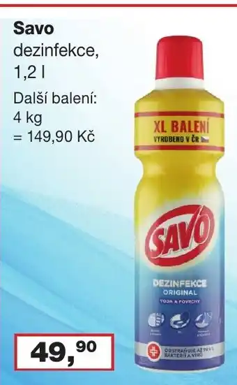 Ráj drogerie Savo dezinfekce, 1.2 l. nabídka