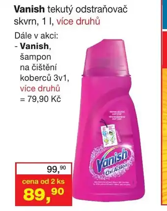 Ráj drogerie Vanish tekutý odstraňovač skvrn, 1 l. nabídka