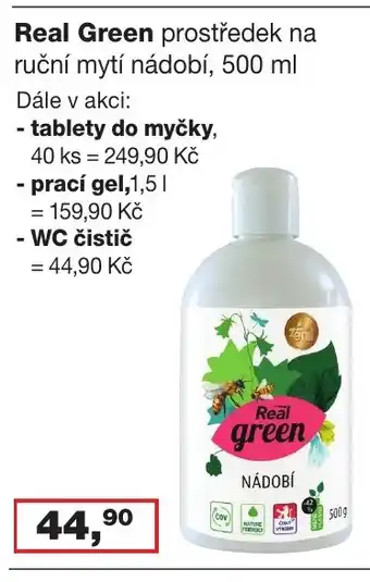 Ráj drogerie Real Green prostředek na ruční mytí nádobí, 500 ml nabídka