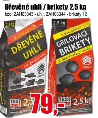 EVA Dřevěné uhlí / brikety 2,5 kg nabídka