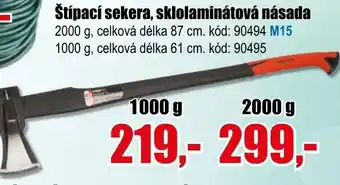 Štípací sekera, sklolaminátová násada