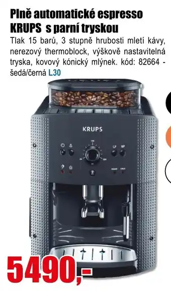 Plně automatické espresso KRUPS s parní tryskou