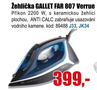 EVA Žehlička GALLET FAR 807 Verrue nabídka