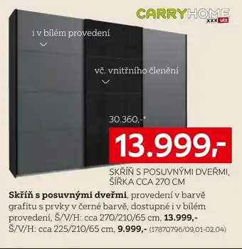 XXXLutz SKŘÍŇ S POSUVNÝMI DVEŘMI, ŠÍŘKA CCA 270 CM nabídka