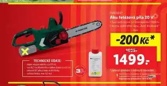 Lidl Aku řetězová pila 20 v nabídka