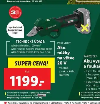 Lidl Aku nůžky na větve 20 v nabídka
