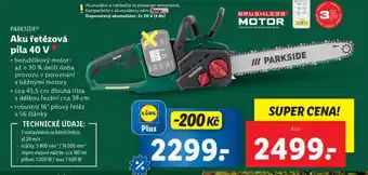 Lidl Aku řetězová pila 40 v nabídka