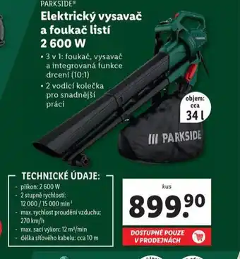 Lidl Elektrický vysavač a foukač listí 2600 w nabídka