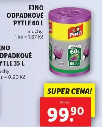 Lidl Fino odpadkové pytle nabídka