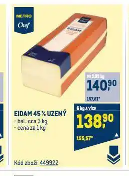 Makro Eidam 45% uzený nabídka