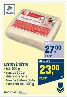 Makro Listové těsto nabídka