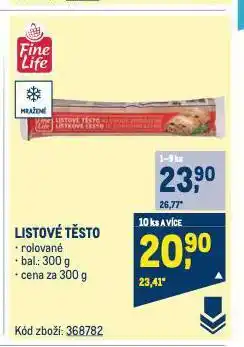 Makro Listové těsto nabídka