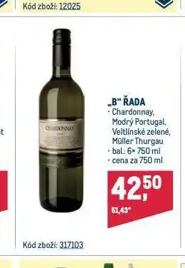 Makro B řada chardonnay nabídka