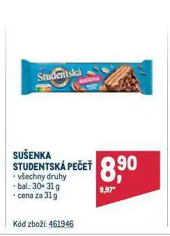 Makro Sušenka studentská pečeť nabídka