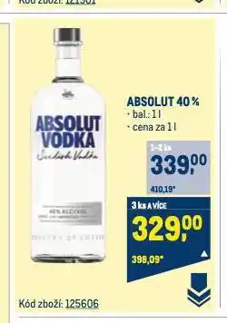 Makro Absolut vodka nabídka