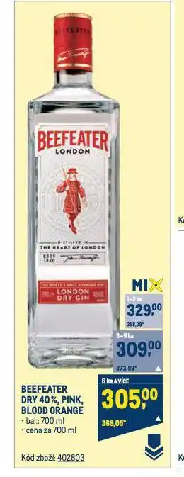 Makro Beefeater gin nabídka