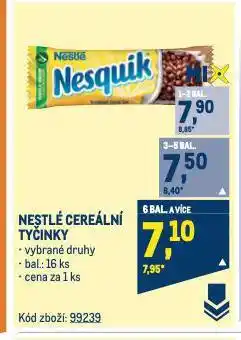 Makro Nestlé cereální tyčinky nabídka