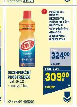 Makro Savo dezinfekční prostředek nabídka