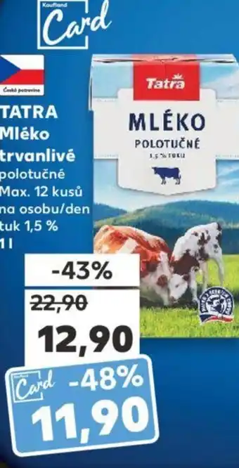 Kaufland TATRA Mléko trvanlivé 1L nabídka