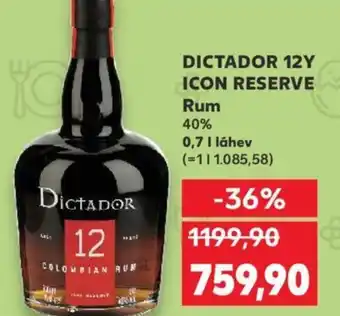 Kaufland DICTADOR 12Y ICON RESERVE Rum 0.7L nabídka