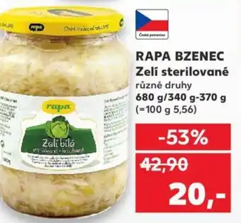 Kaufland RAPA BZENEC Zelí sterilované nabídka