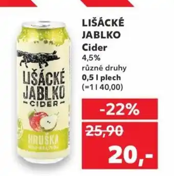 Kaufland LIŠÁCKÉ JABLKO Cider nabídka