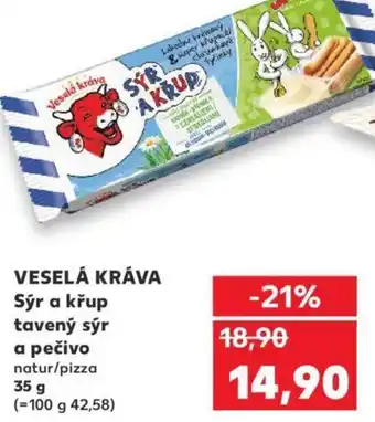 Kaufland VESELÁ KRÁVA Sýr a křup tavený sýr a pečivo nabídka