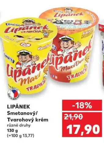 Kaufland LIPÁNEK Smetanový/ Tvarohový krém nabídka