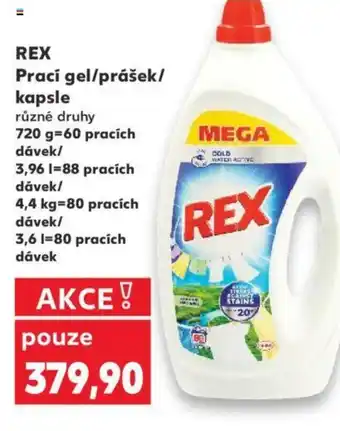 Kaufland REX Prací gel/prášek/ kapsle nabídka