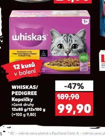 Kaufland Whiskas / pedigree kapsičky nabídka