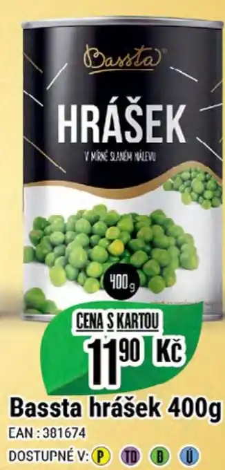 Bassta hrášek 400g
