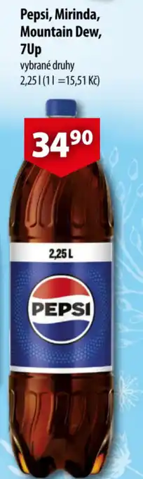 CBA Pepsi, Mirinda, Mountain Dew, 7Up nabídka